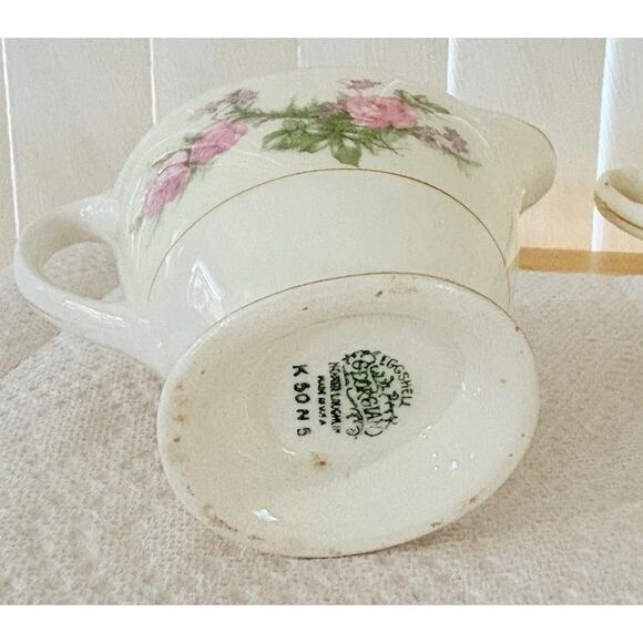 VTG Homer Laughlin Eggshell Georgian Cream And Sugar Set Heather Rose Collection - Picture 6 of 11